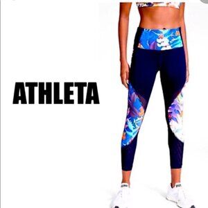 Athleta tropical precision 7/8 laser cut leggings